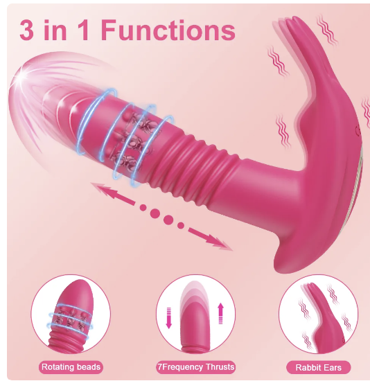 BLUETOOTH THRUSTING DILDO+CLITORIS STIMULATOR